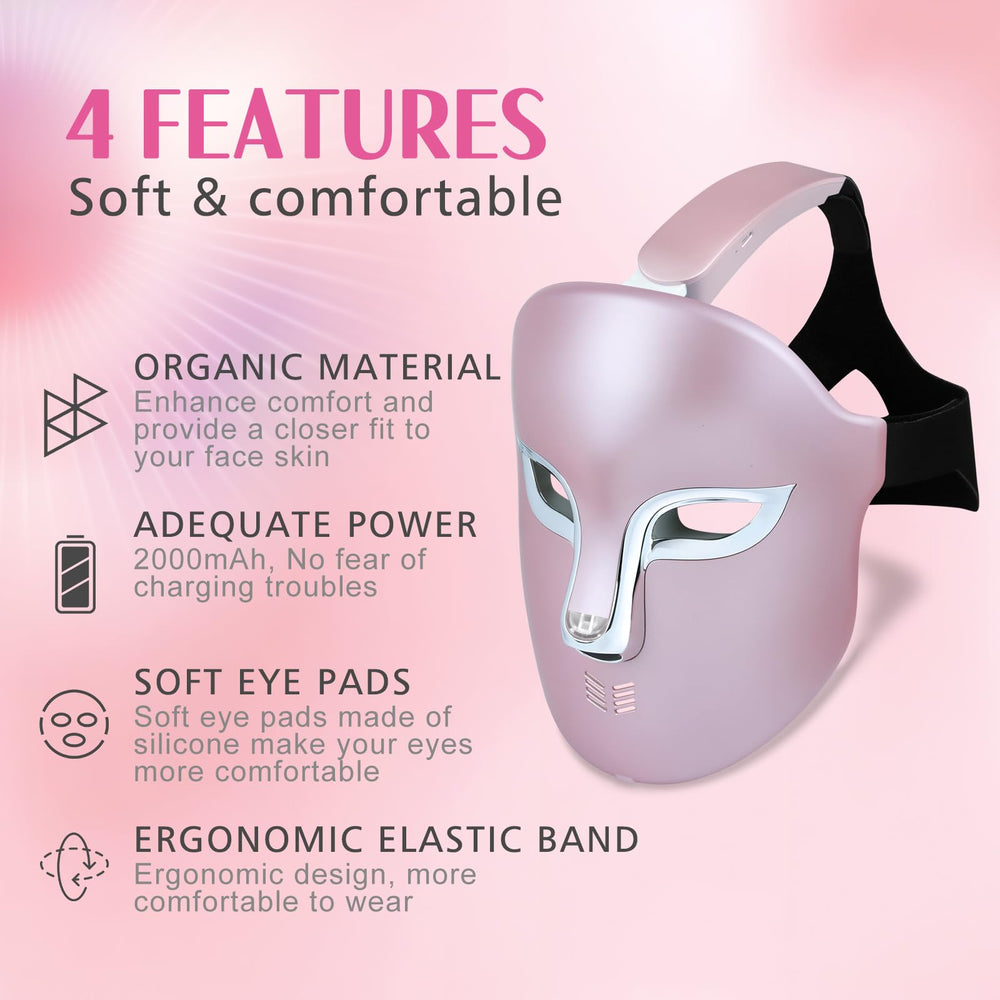 Auxoliev FSA Red Light Mask on-face use for acne reduction and collagen support
