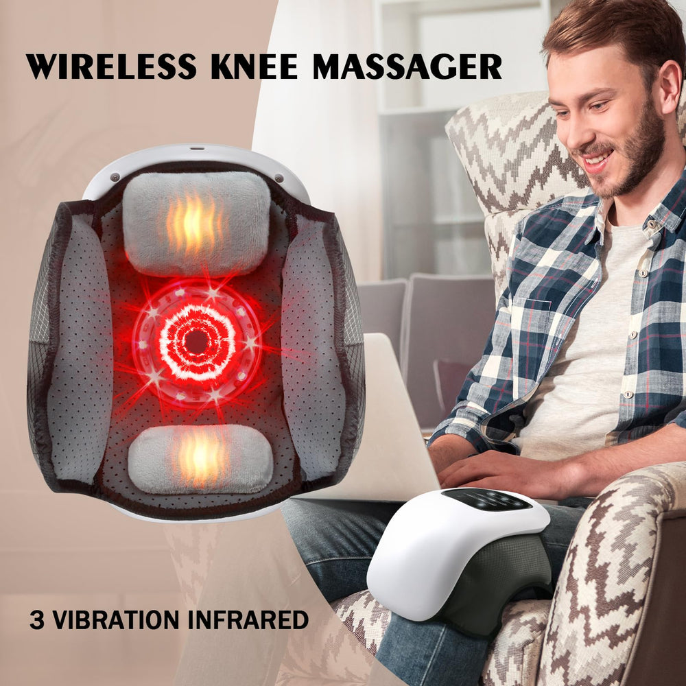 Auxoliev Knee Massager adjustable straps fit various knee sizes for a secure fit.