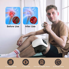 Auxoliev Knee Massager with heat level controls for personalized warmth.