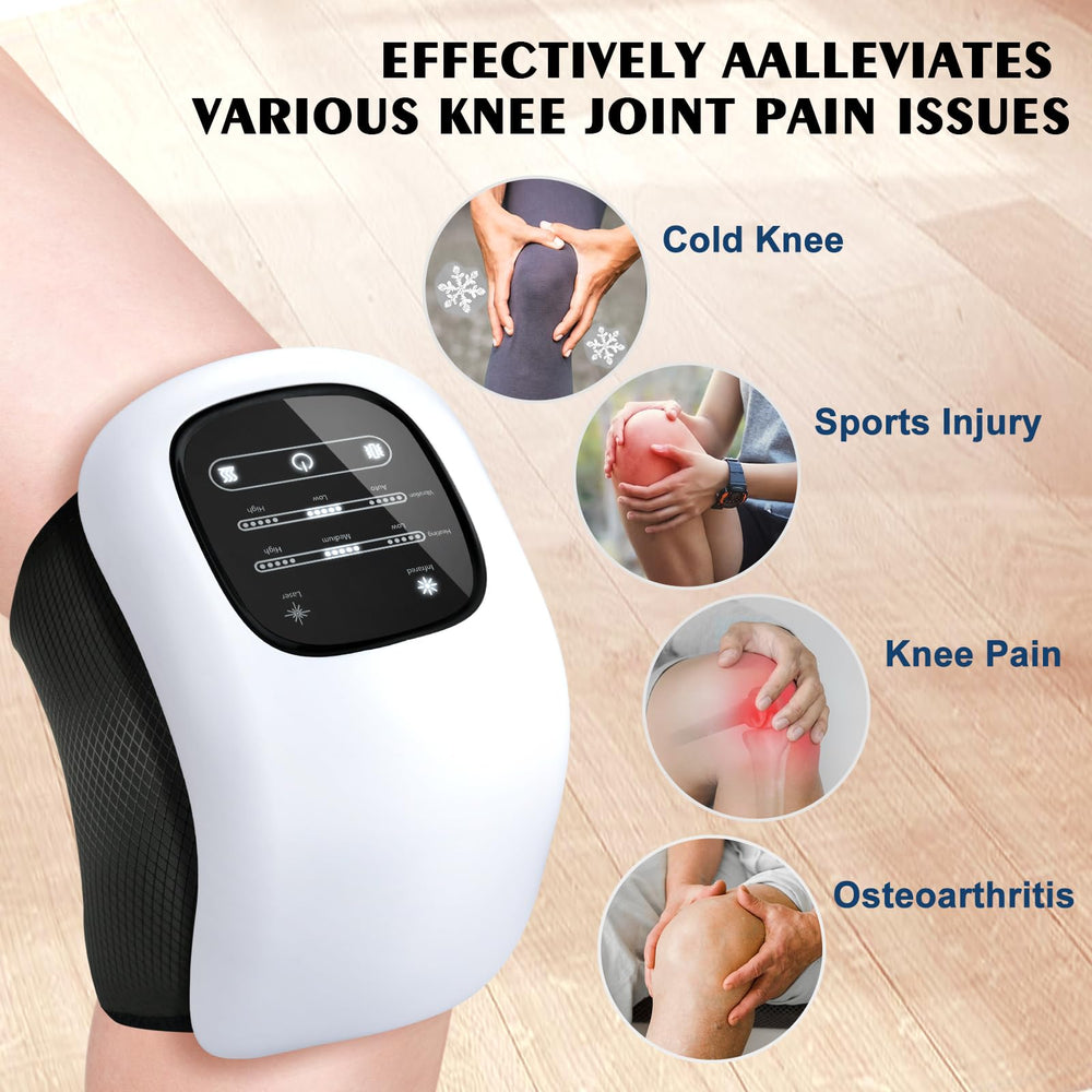 Auxoliev Knee Massager LED display showing mode and temperature settings for easy use.