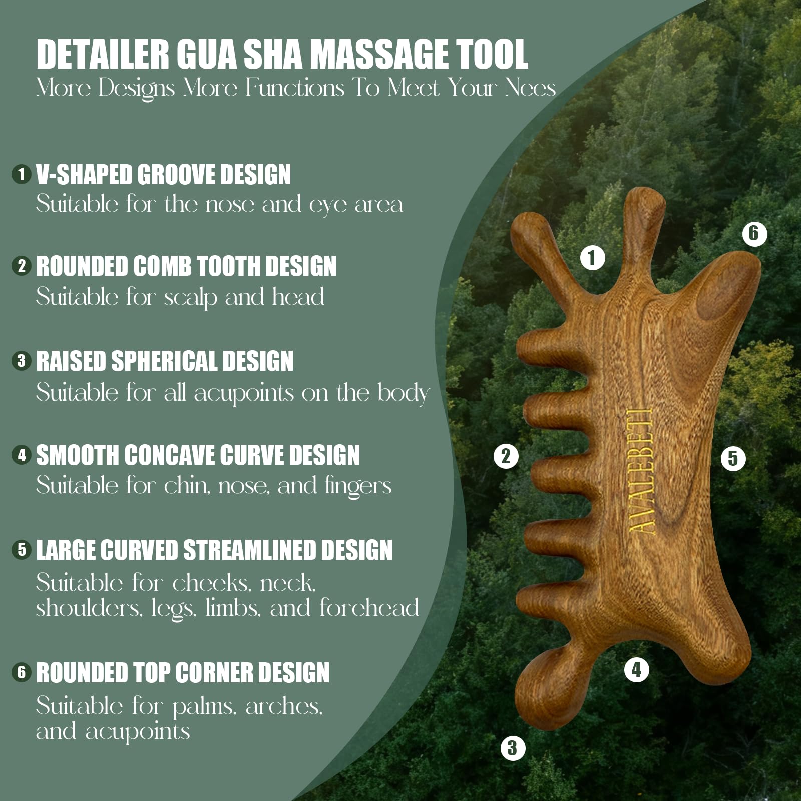 AVALEBETI nose massage focus with ergonomic edge for precise sculpting