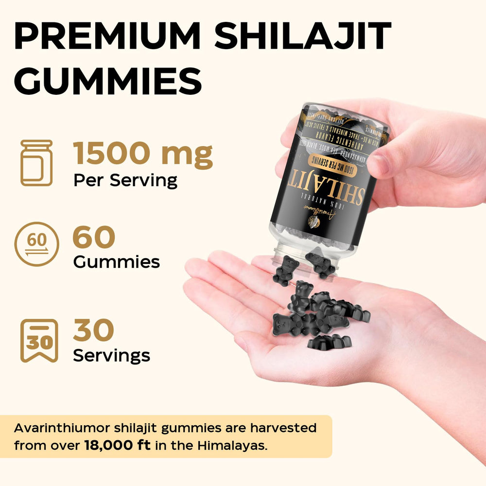 Avarinthiumor Shilajit Gummies vegan and gluten-free for clean living.