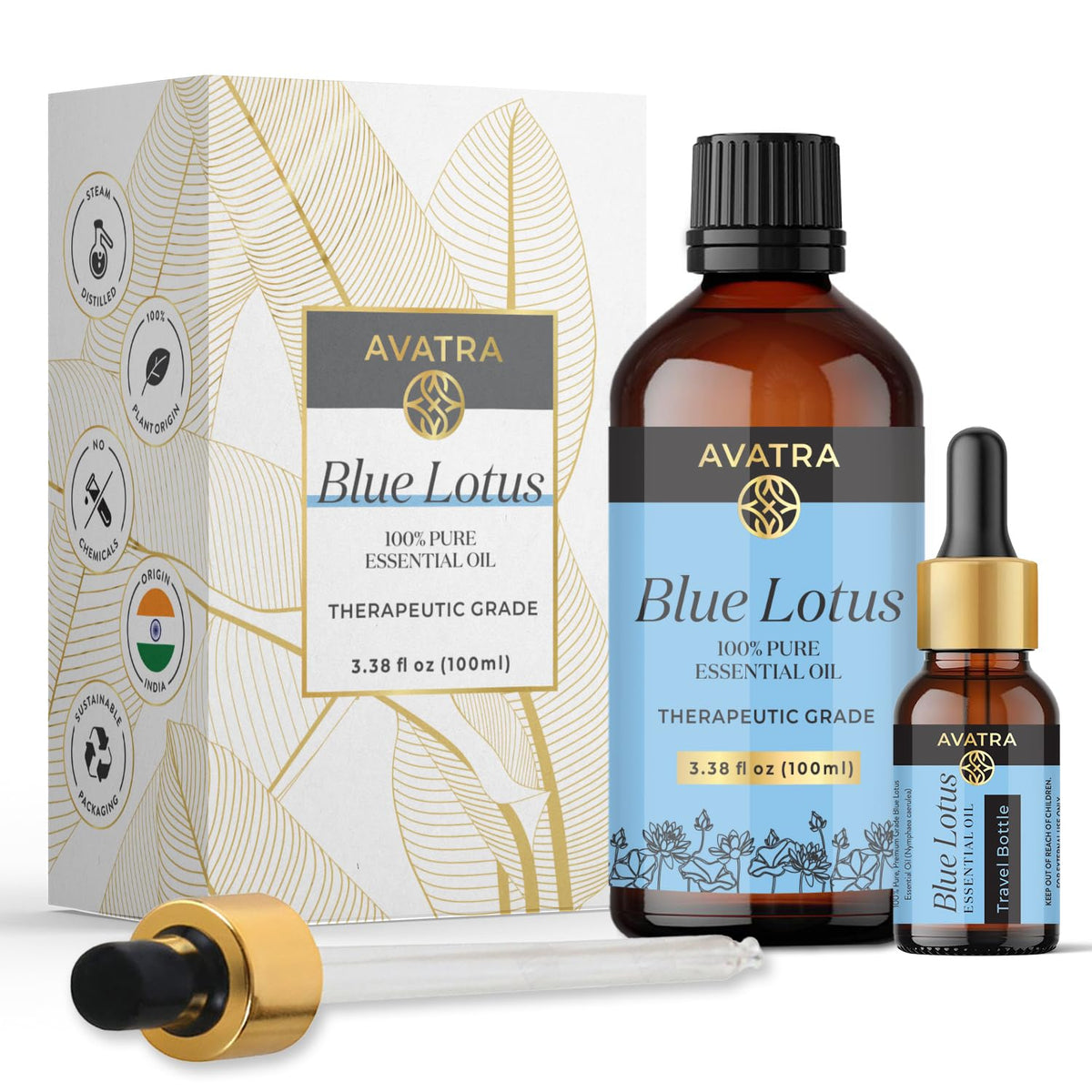 AVATRA Blue Lotus diffuser image—calming aroma for relaxing spaces.