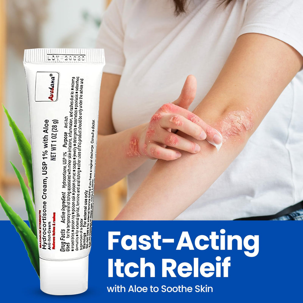 AVEDANA Hydrocortisone Cream texture closeup shows smooth, non-greasy application