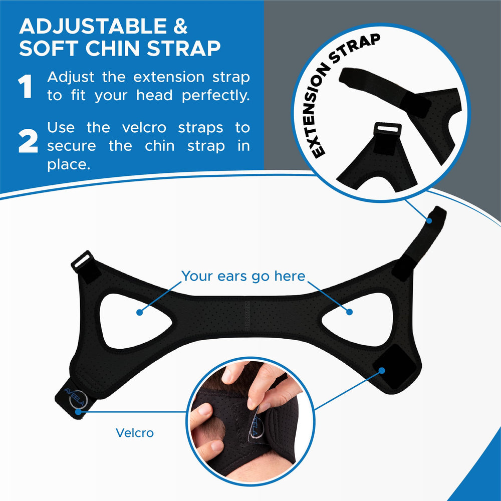 AVEELA Chin Strap color options in black and gray for discreet night use