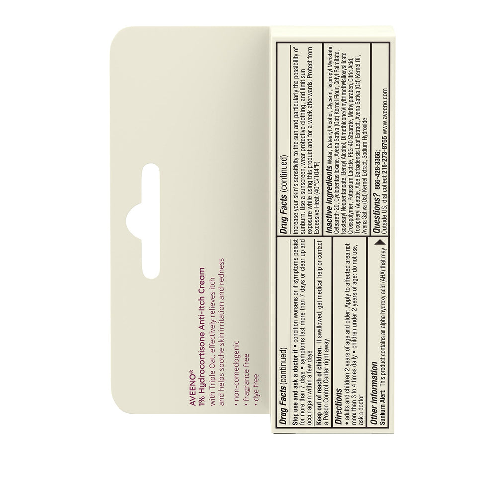 Aveeno 1-ounce tube compact size for on-the-go care.