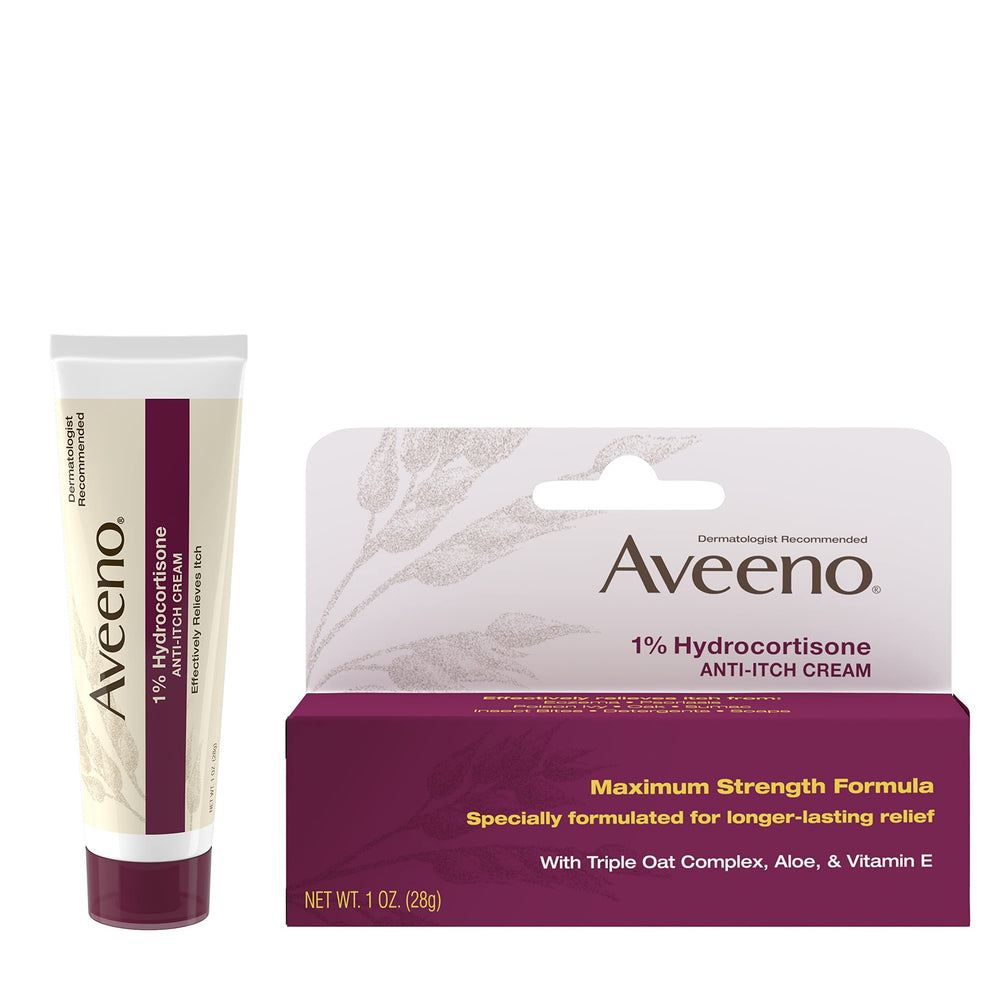 Aveeno aloe and vitamin E soothing cream for irritated skin.