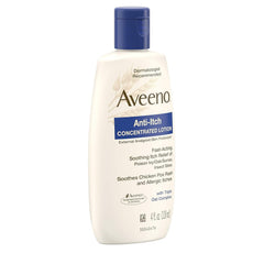 Aveeno triple oat complex on label highlighting soothing ingredients for dry itchy skin