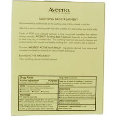 Aveeno Soothing Bath Treatment colloidal oatmeal close up emphasizes natural soothing texture
