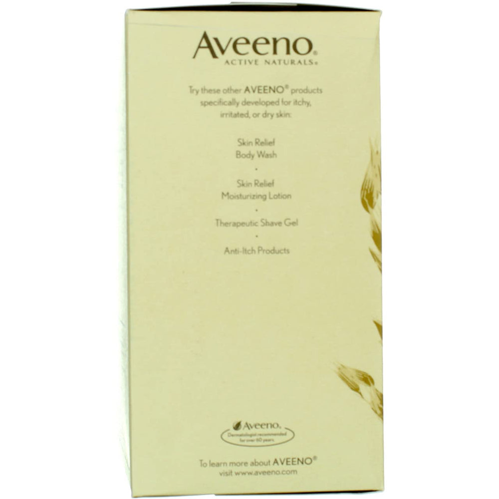Aveeno Soothing Bath Treatment dissolving in bathwater demonstrates easy dispersion for irritated skin