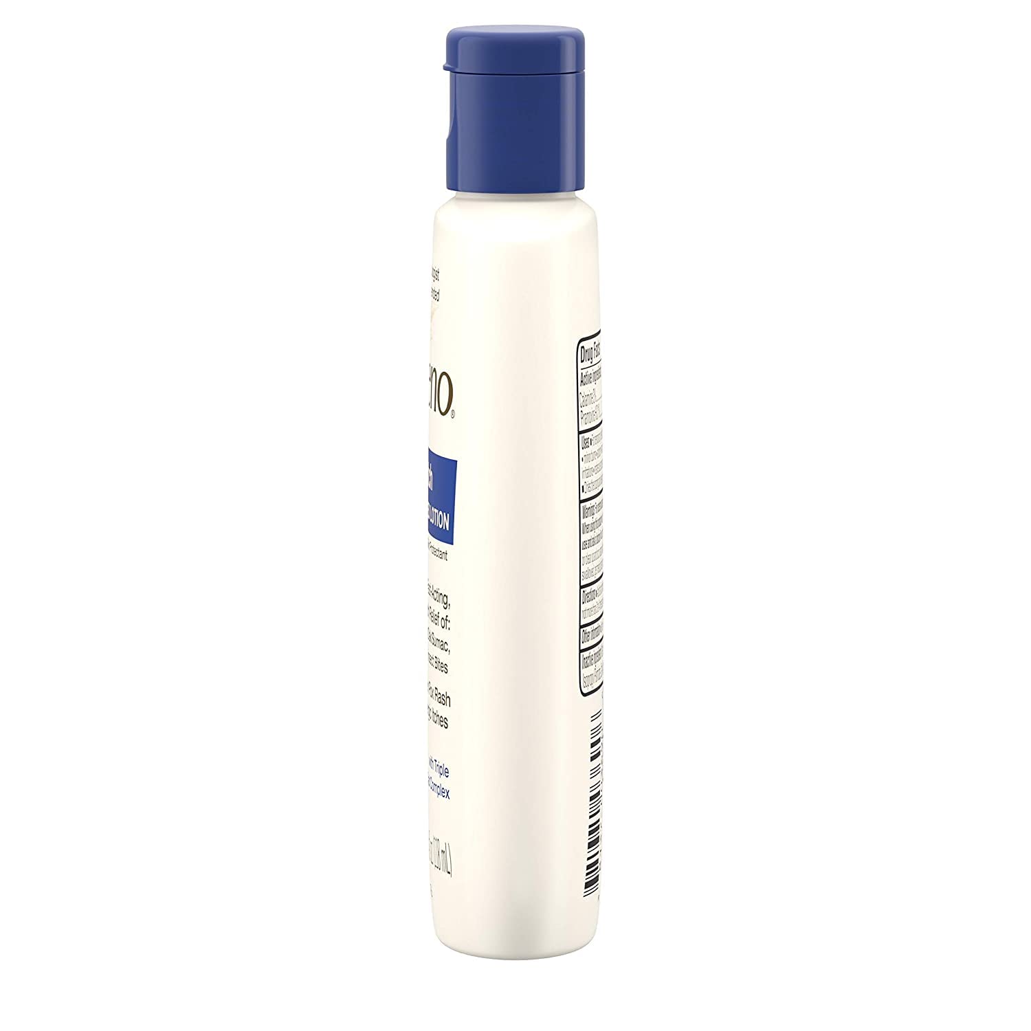 Aveeno triple oat complex logo close-up underscores gentle skin soothing properties.