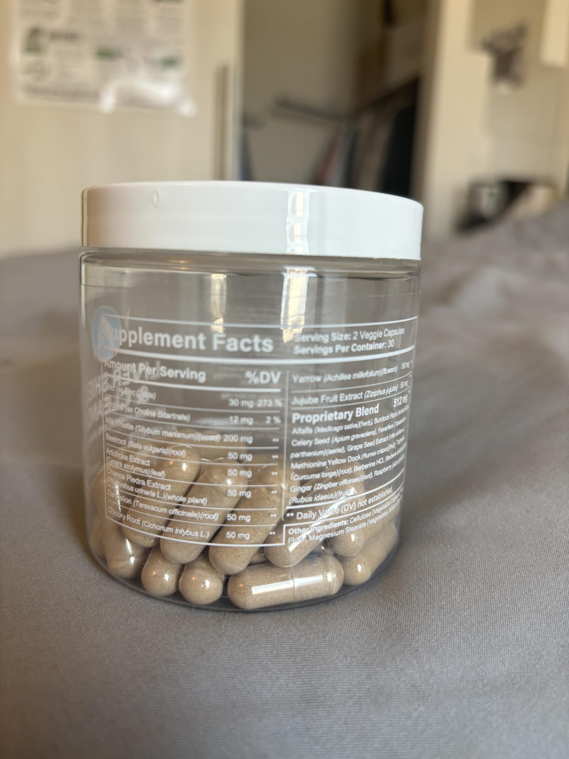 Avenir Nutrition Liver Shield & Cleanse complete ingredients panel close-up