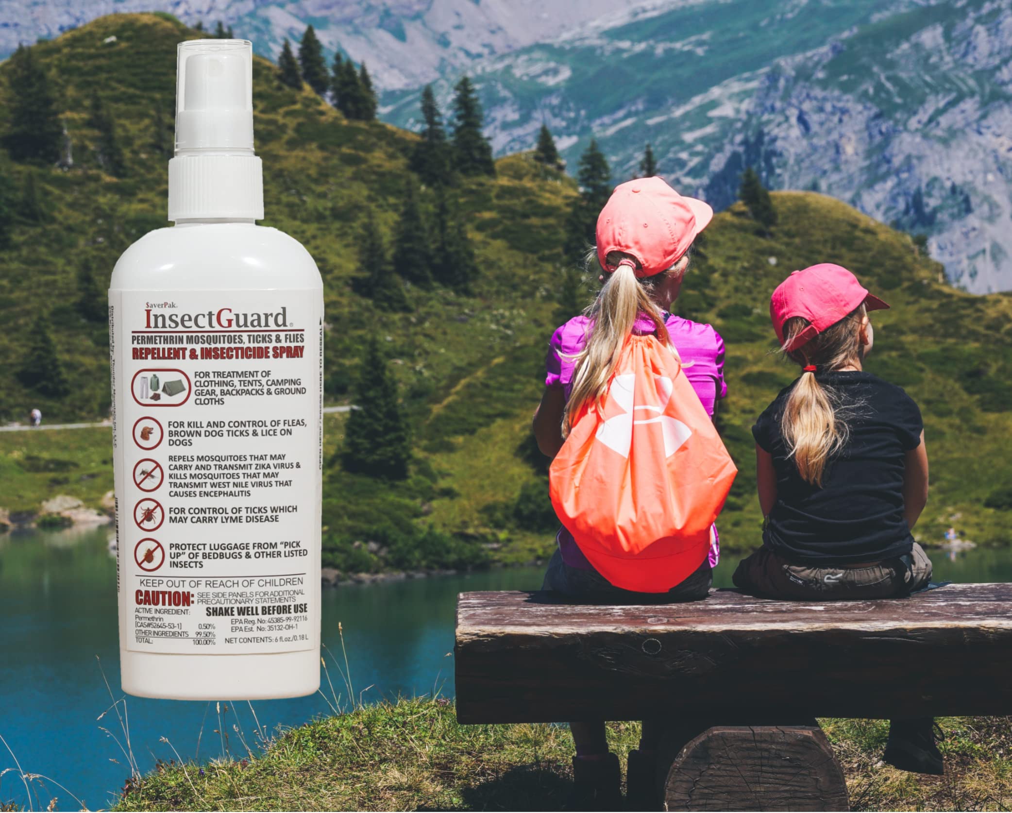 averpak InsectGuard being applied to camping clothing and gear