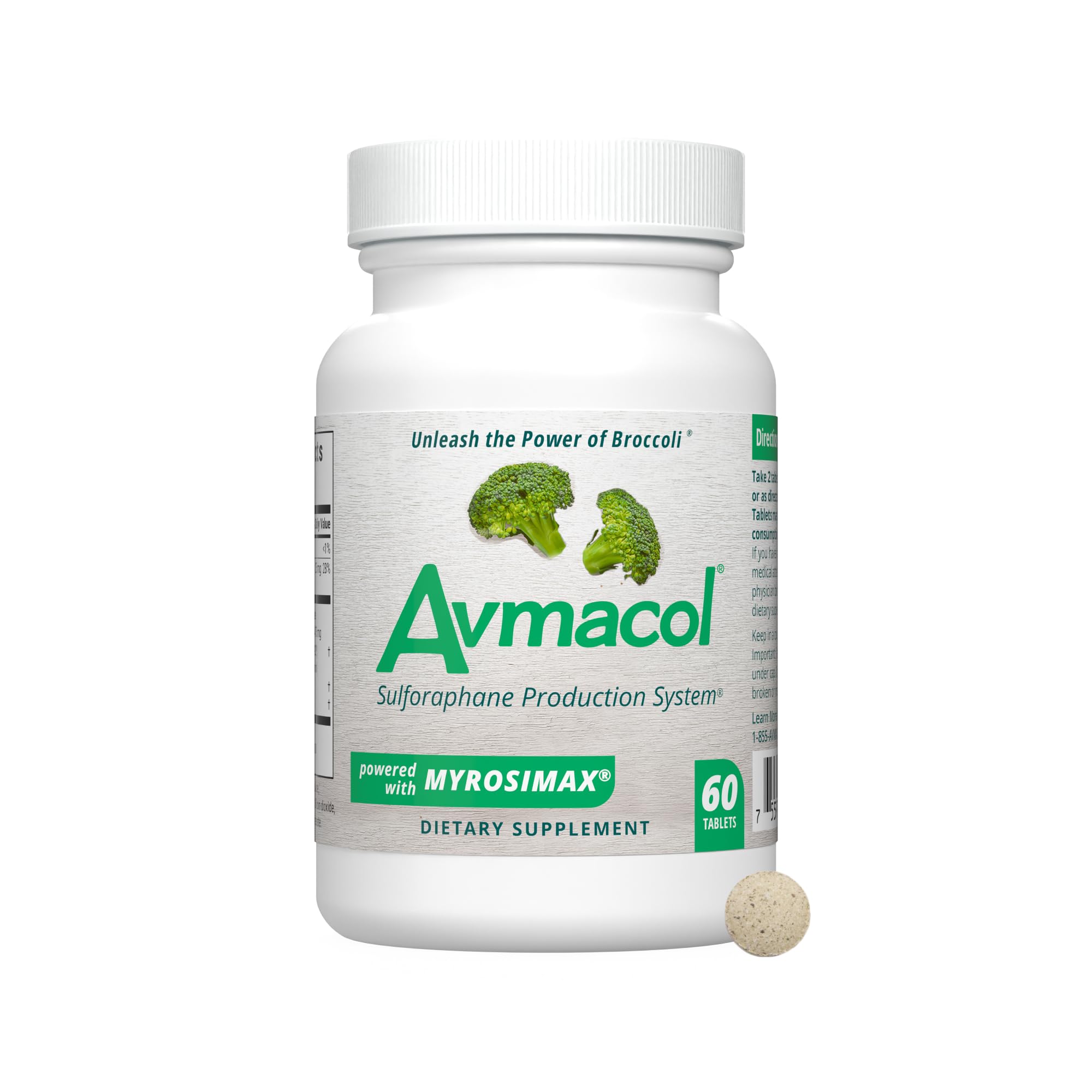 AVMACOL tablets bottle front, convenient detox support for daily wellness.