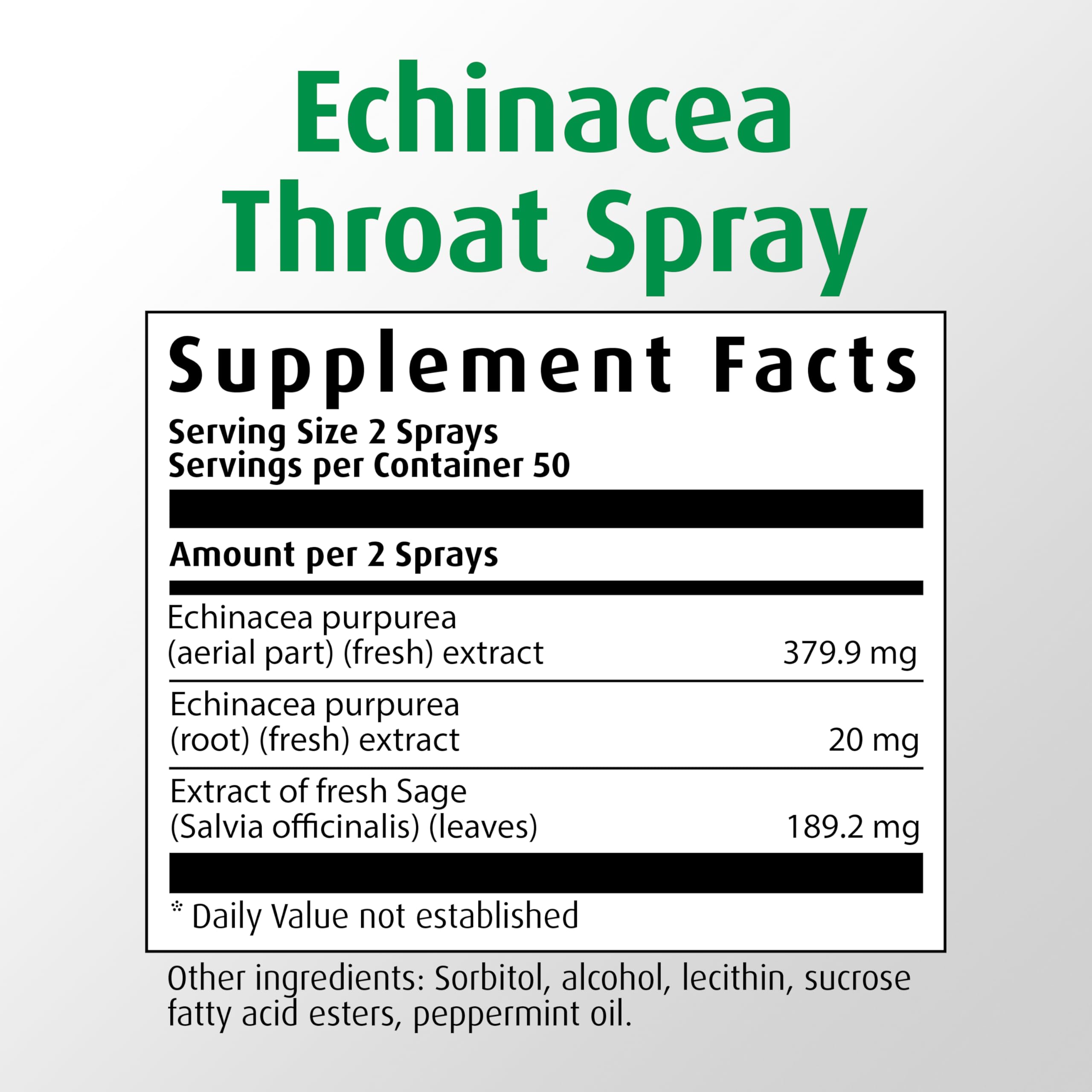 A.Vogel Echinaforce organic echinacea leaves close-up emphasizes fresh plant ingredients.