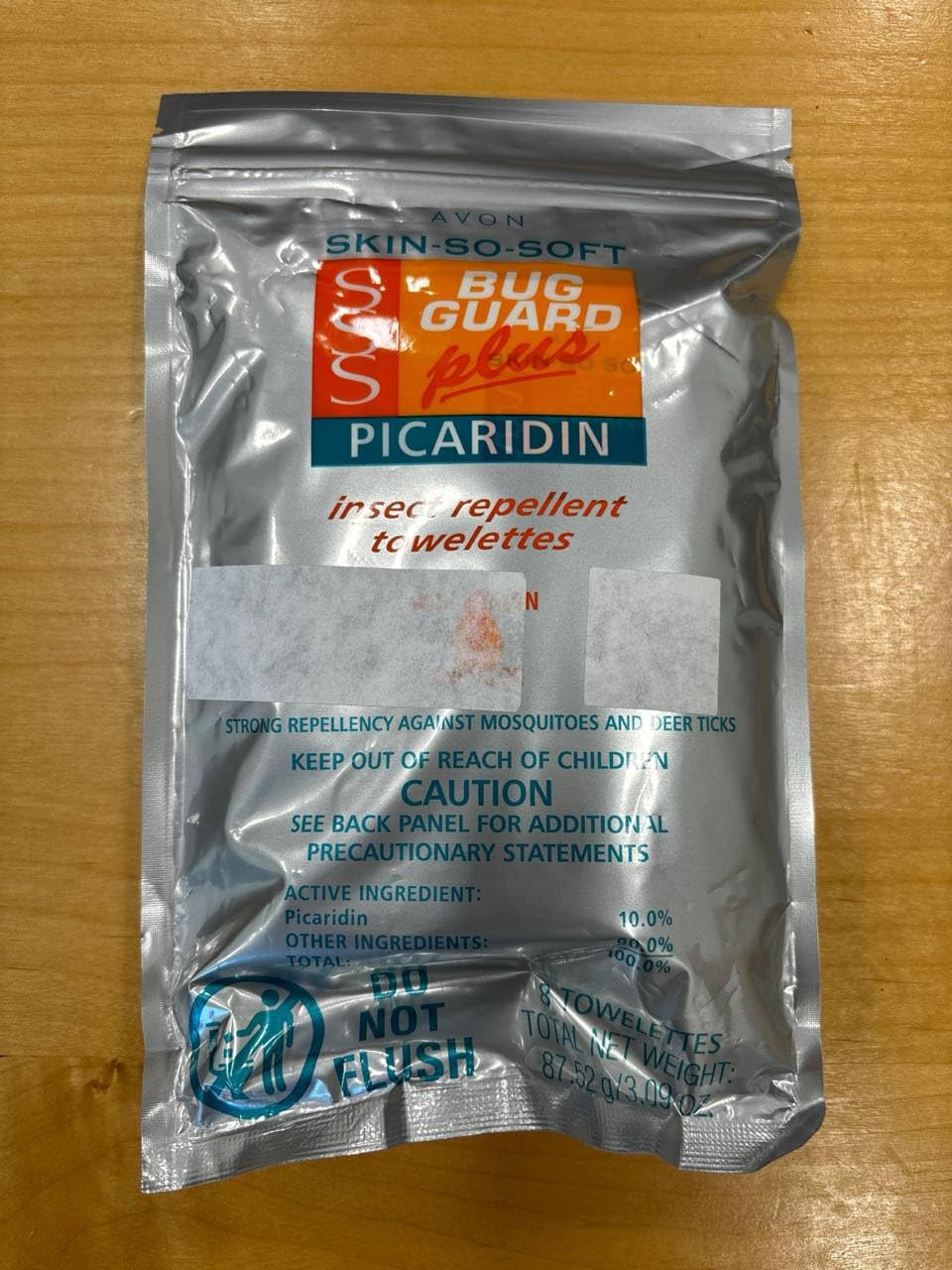 AVON Skin So Soft Bug Guard Towelettes ideal no-see-ums protection during camping.