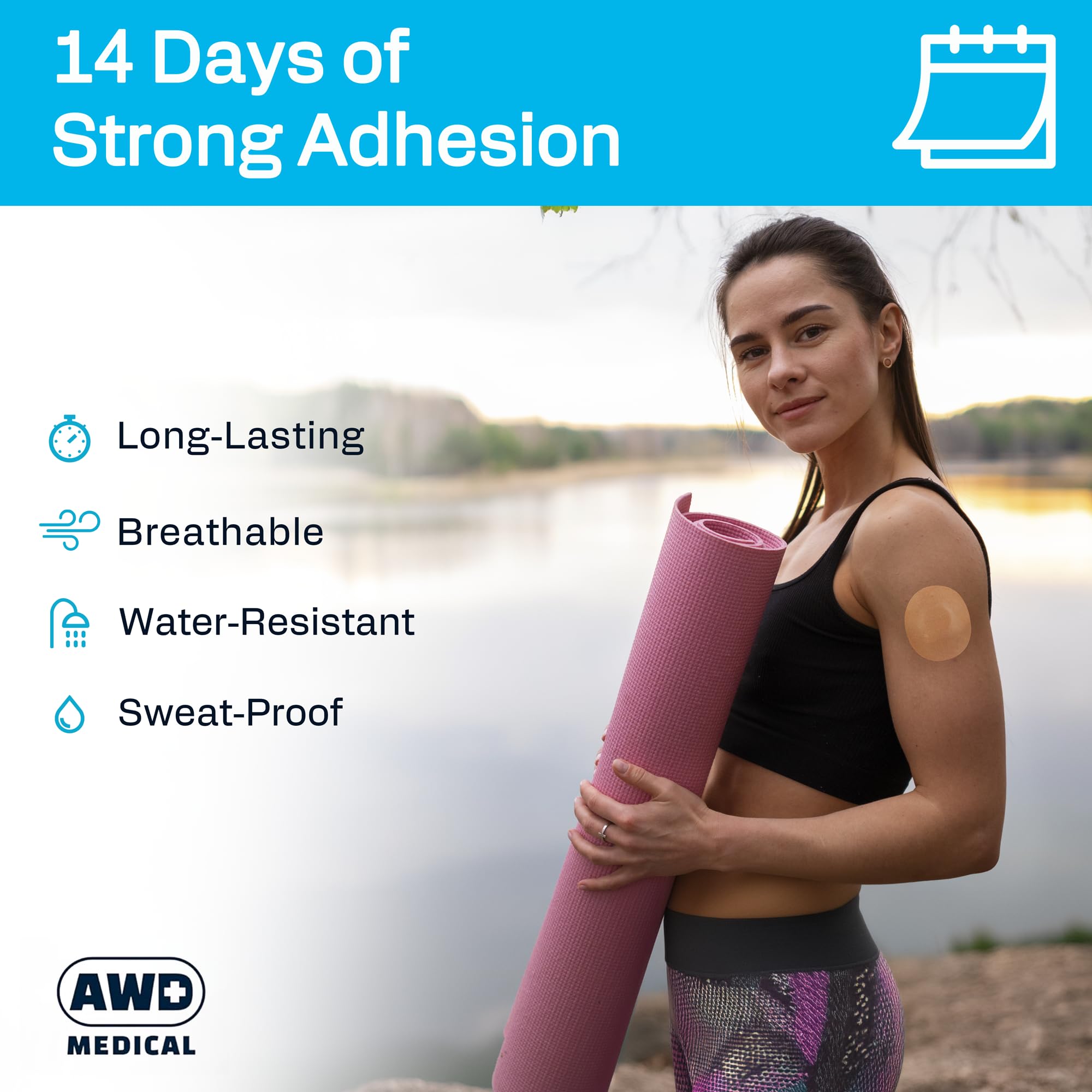 AWD Medical cotton-spandex fabric texture indicating soft, latex-free comfort