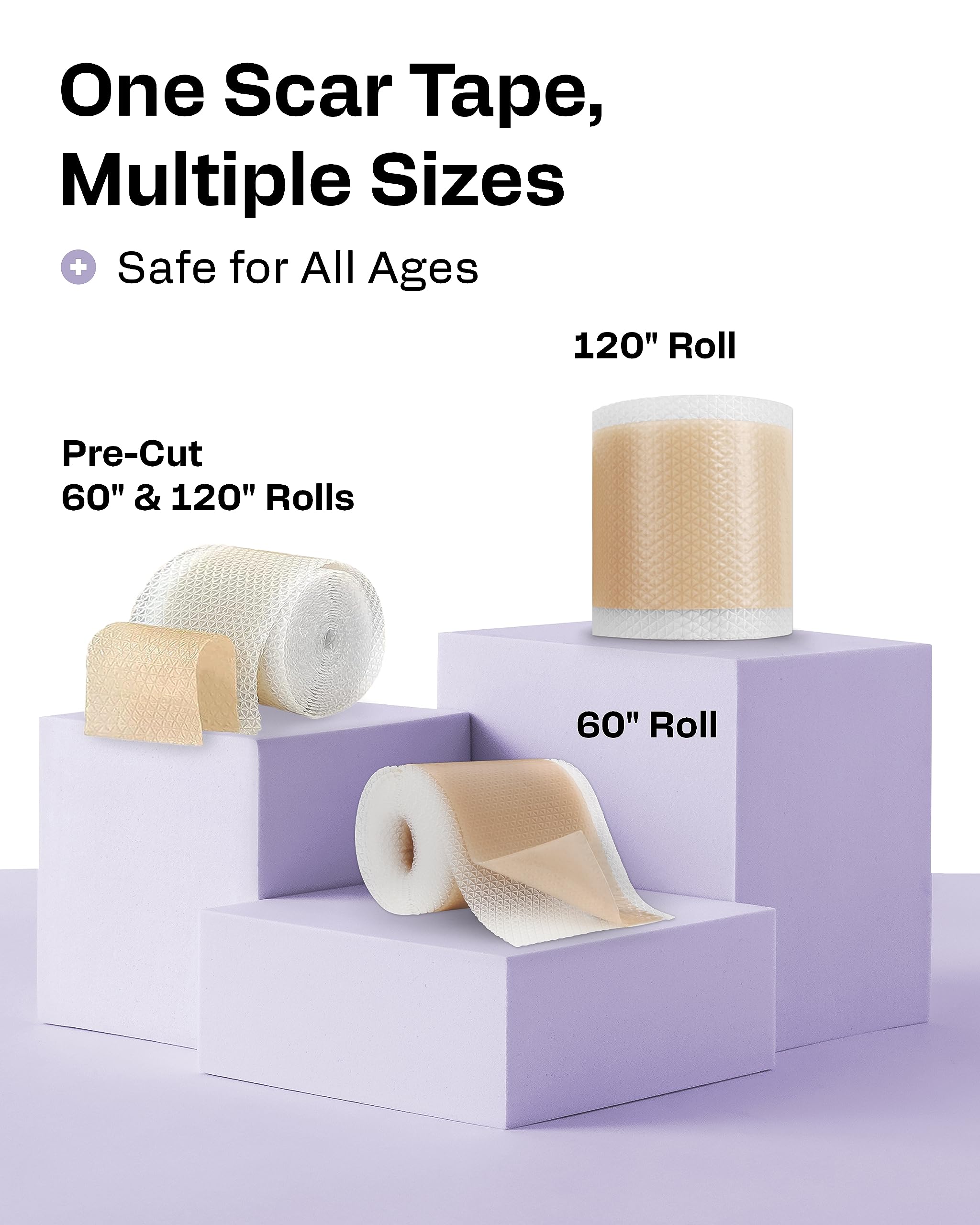 AWD Medical silicone scar tape roll 60in discreet under clothing for daily wear.