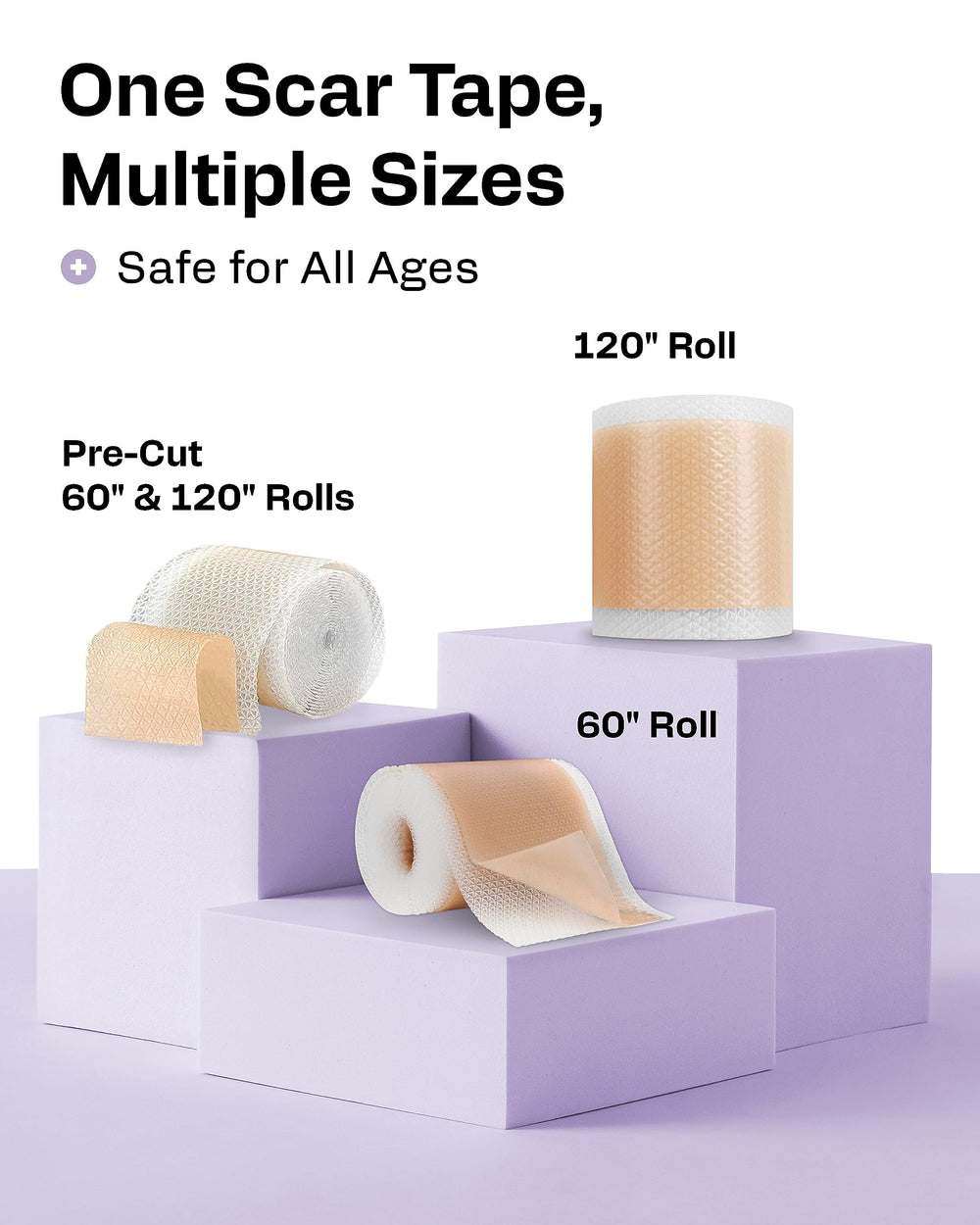 AWD Medical silicone scar tape roll 60in discreet under clothing for daily wear.