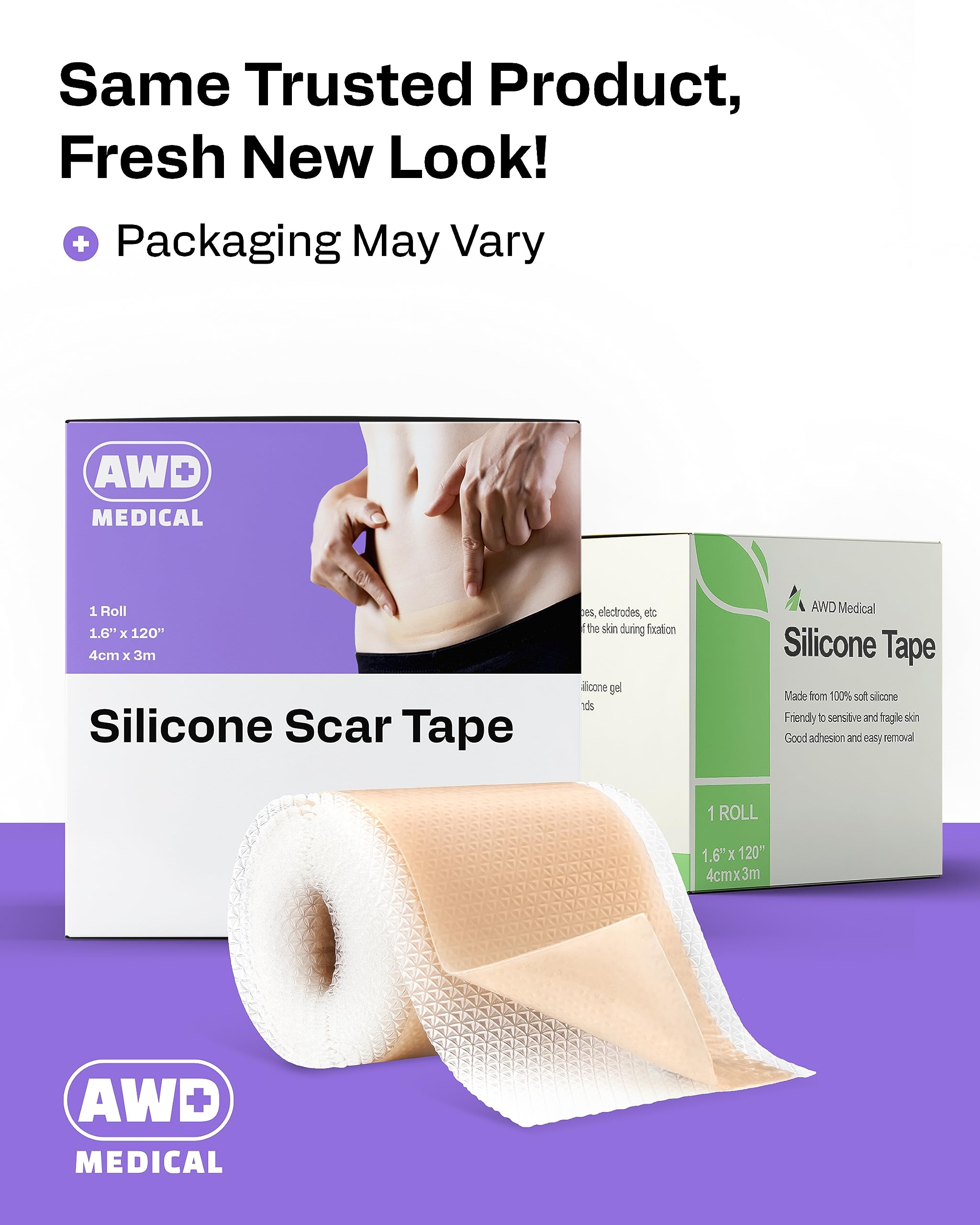 AWD Medical silicone scar tape soft silicone detail – gentle adhesion for sensitive skin