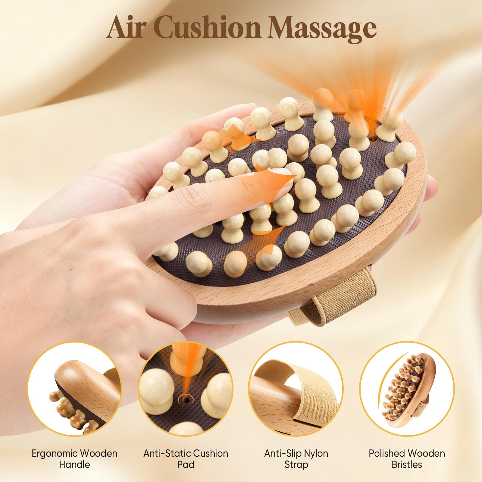 awrose meridian massage tool showing anti-static cushion and contour fit