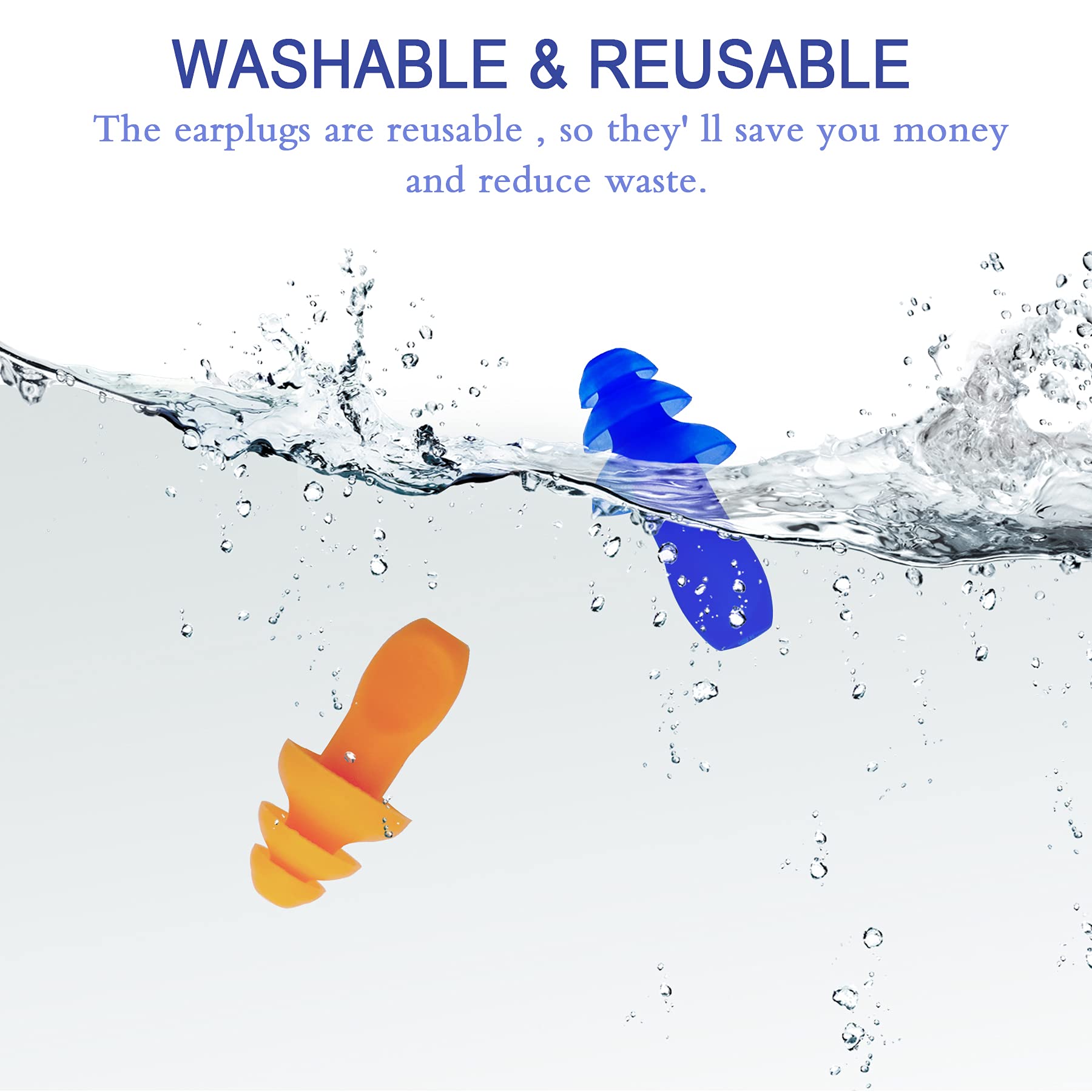 Soft silicone AXBUS ear plugs conform to the ear shape for comfort