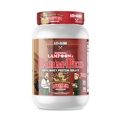 Axe & Sledge Farm Fed whey protein isolate tub front view for lean muscle support.
