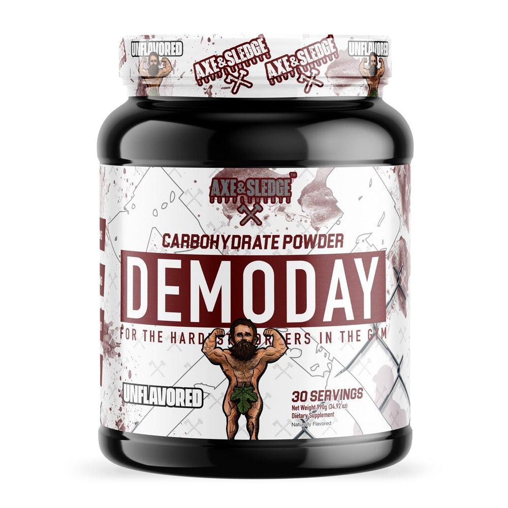 Axe & Sledge Demo Day bottle pouring powder for steady intra-workout energy.
