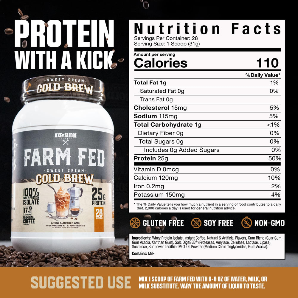 Digeseb digestive enzymes bottle next to Farm Fed protein