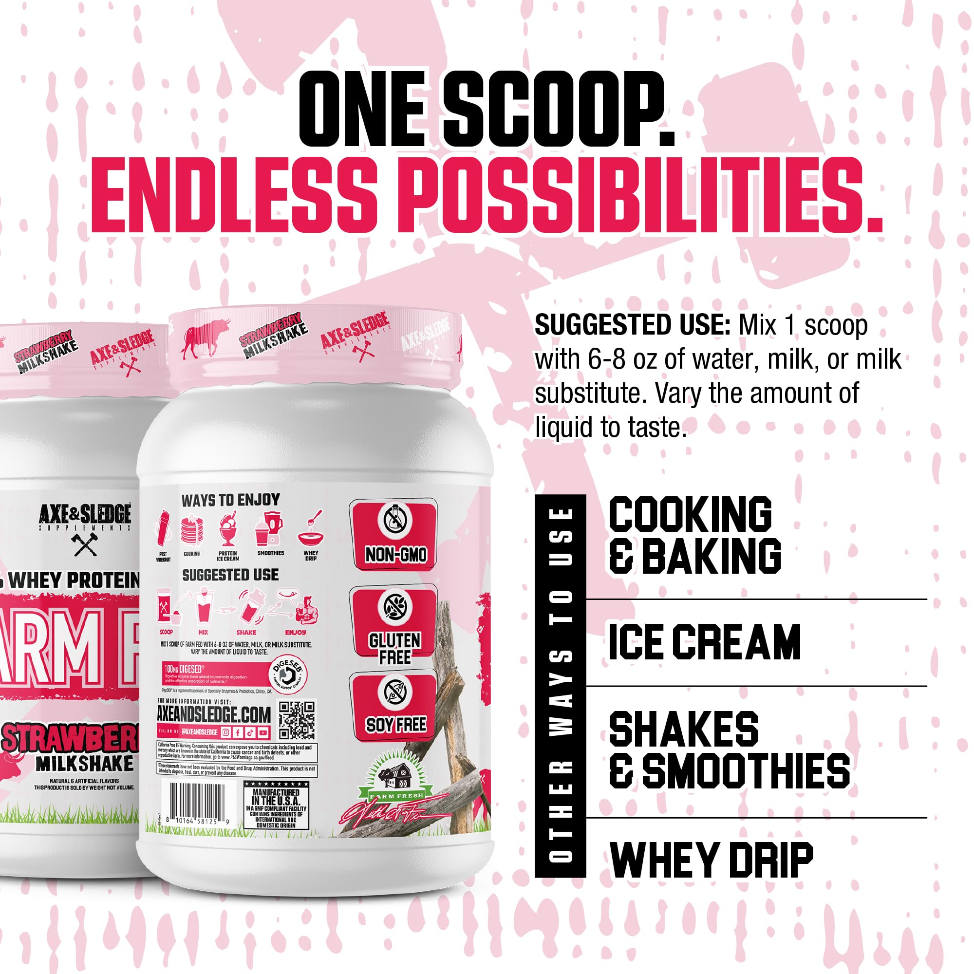 Axe & Sledge Farm Fed digestive enzymes label highlighting enhanced absorption.