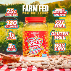 Farm Fed packaging focuses on Digeseb digestive enzymes for better digestion.