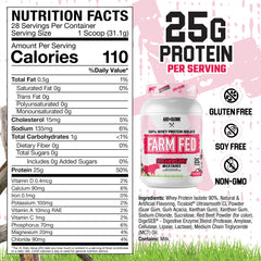 Axe & Sledge Farm Fed scoop showing exact 25g protein portion.