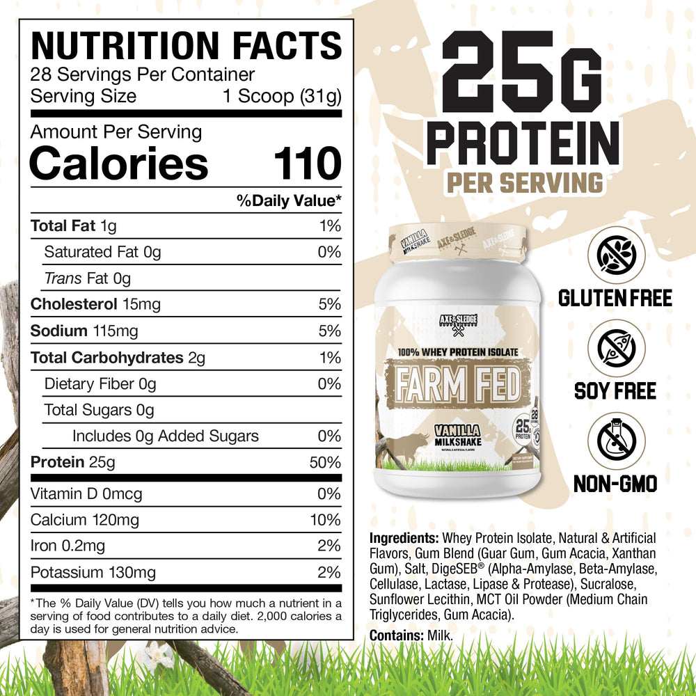 Axe & Sledge Farm Fed whey scoop for convenient post-workout fueling.