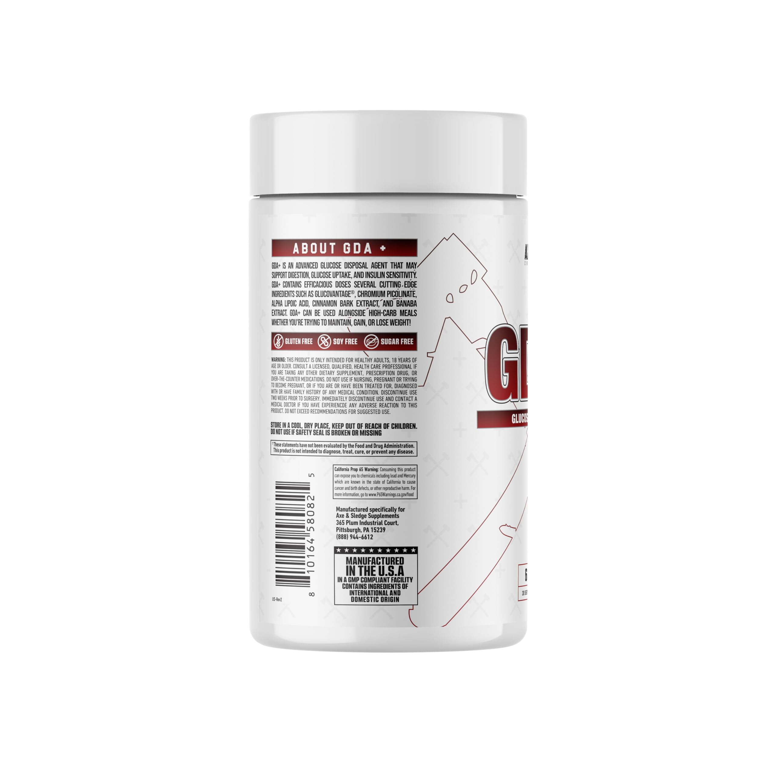Axe & Sledge GDA+ capsules-closeup reveals veggie capsules and transparent ingredients.