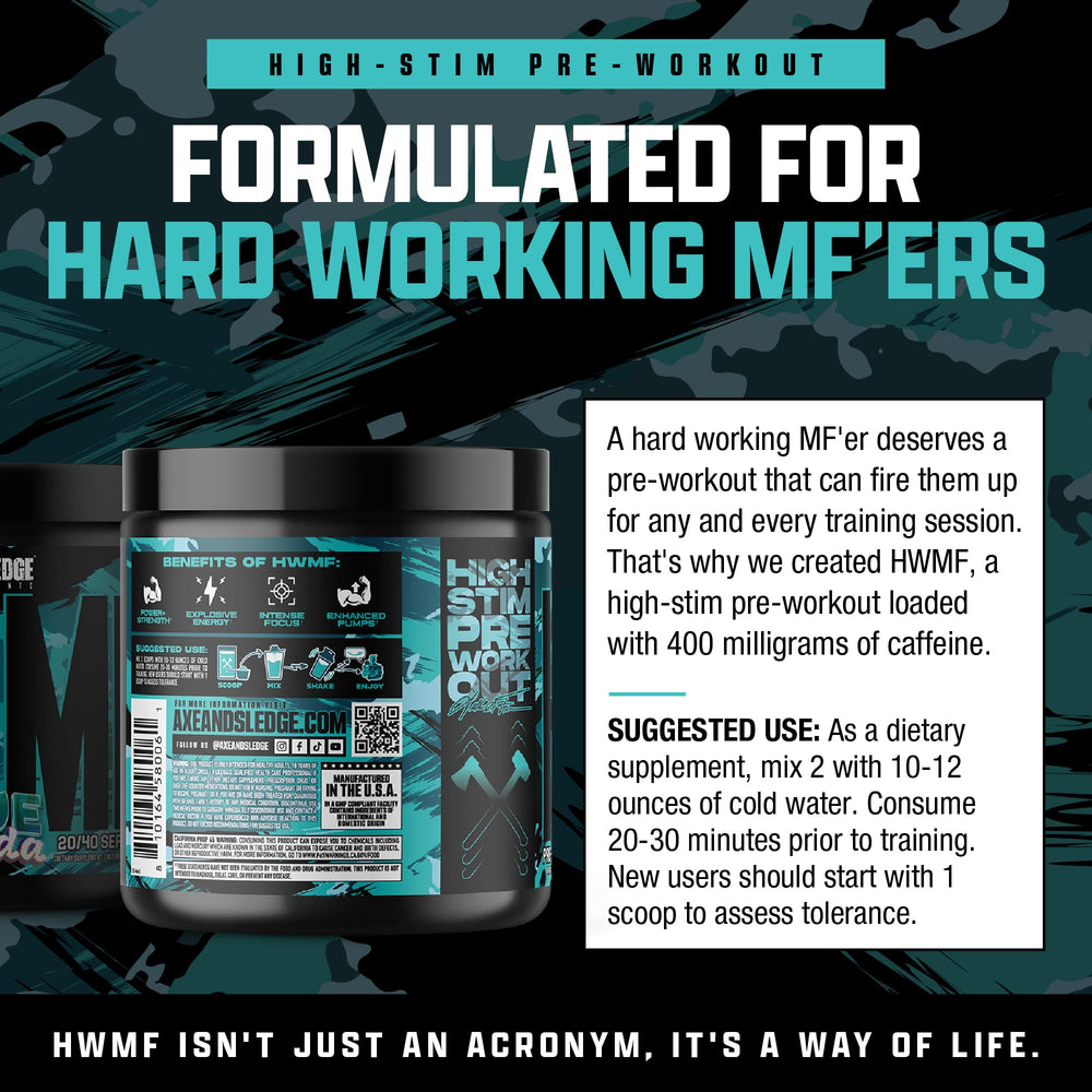 Axe & Sledge HWMF Citrulline pump blend enhances vascularity and performance.