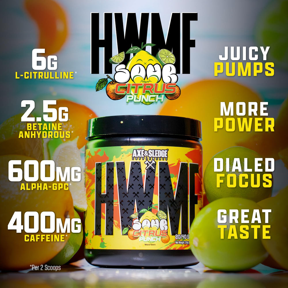 Close-up of HWMF label highlighting caffeine content.