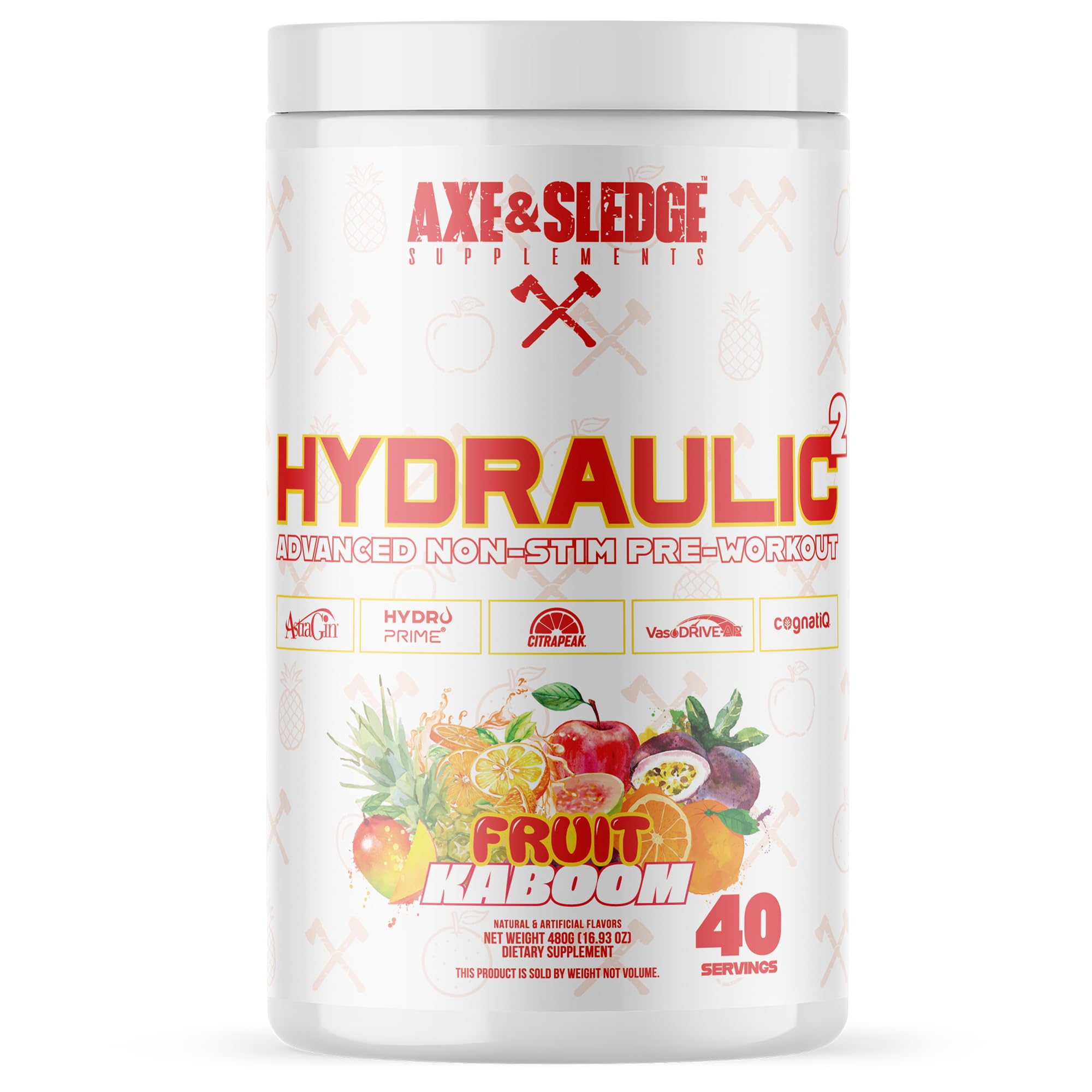 Axe & Sledge Hydraulic bottle pour illustrating stimulant-free design for extended pumps.