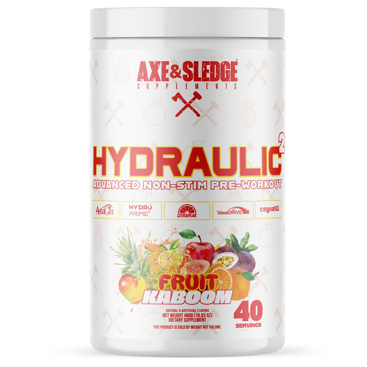 Axe & Sledge Hydraulic bottle pour illustrating stimulant-free design for extended pumps.