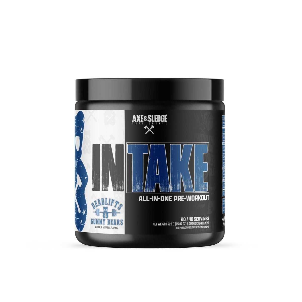 Axe & Sledge Intake bottle pour for sustained energy during tough workouts.