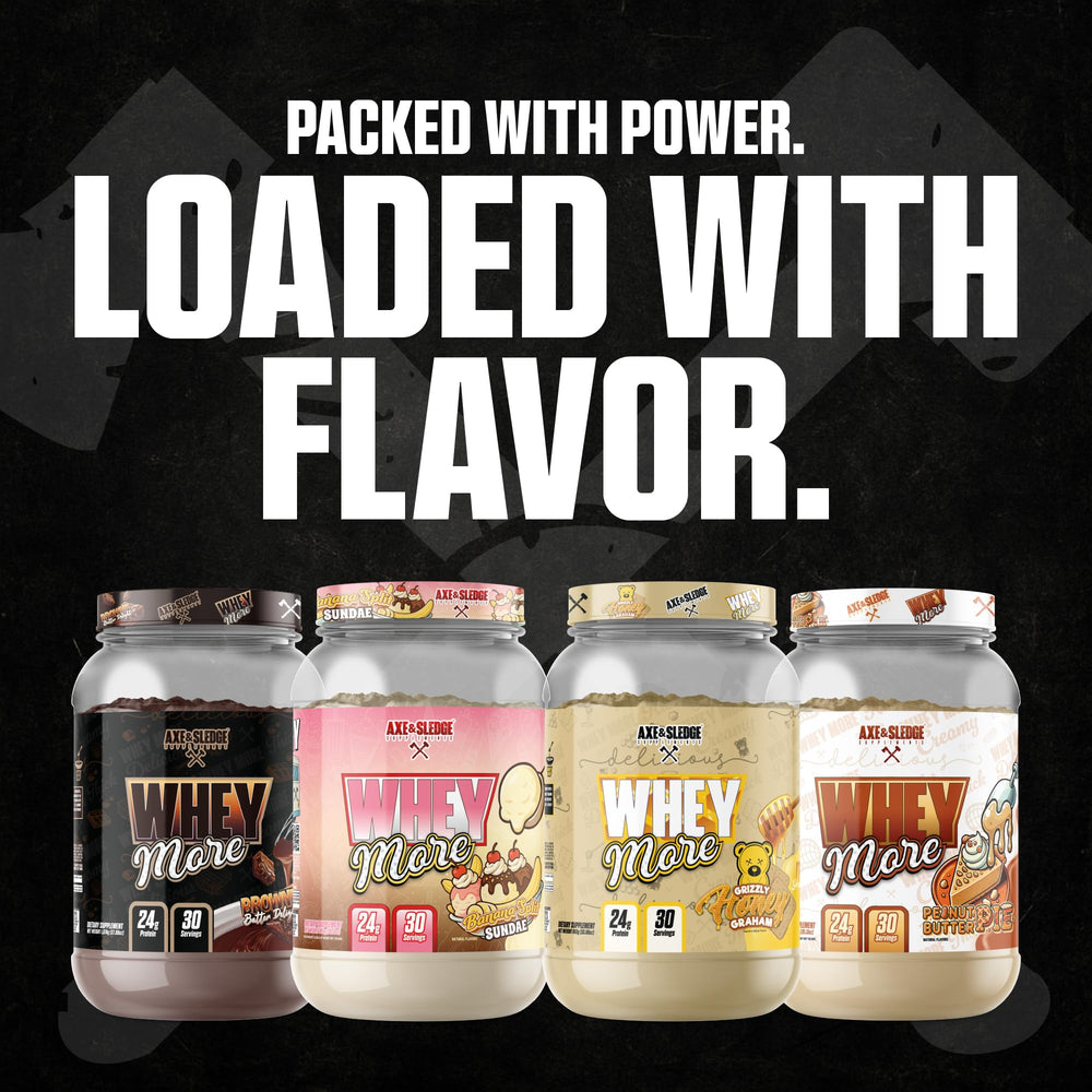 Axe & Sledge WHEY MORE honey-grizzly-graham flavor for lactose-tolerant tasters