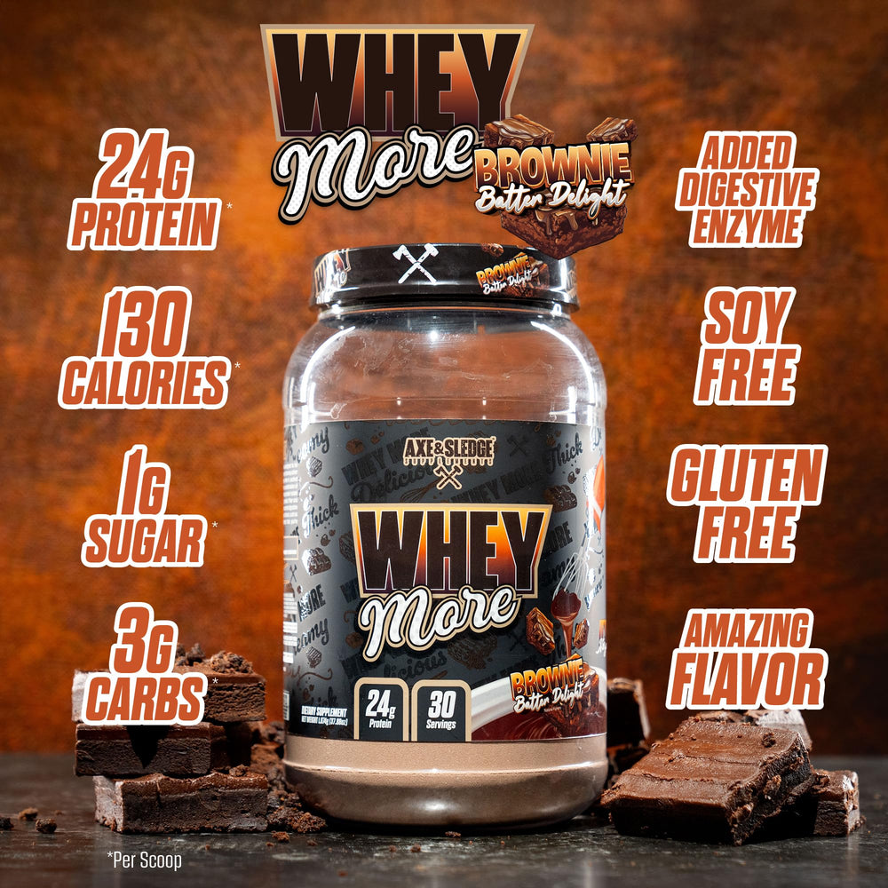 Axe & Sledge WHEY More post-workout shake ready to refuel after training.