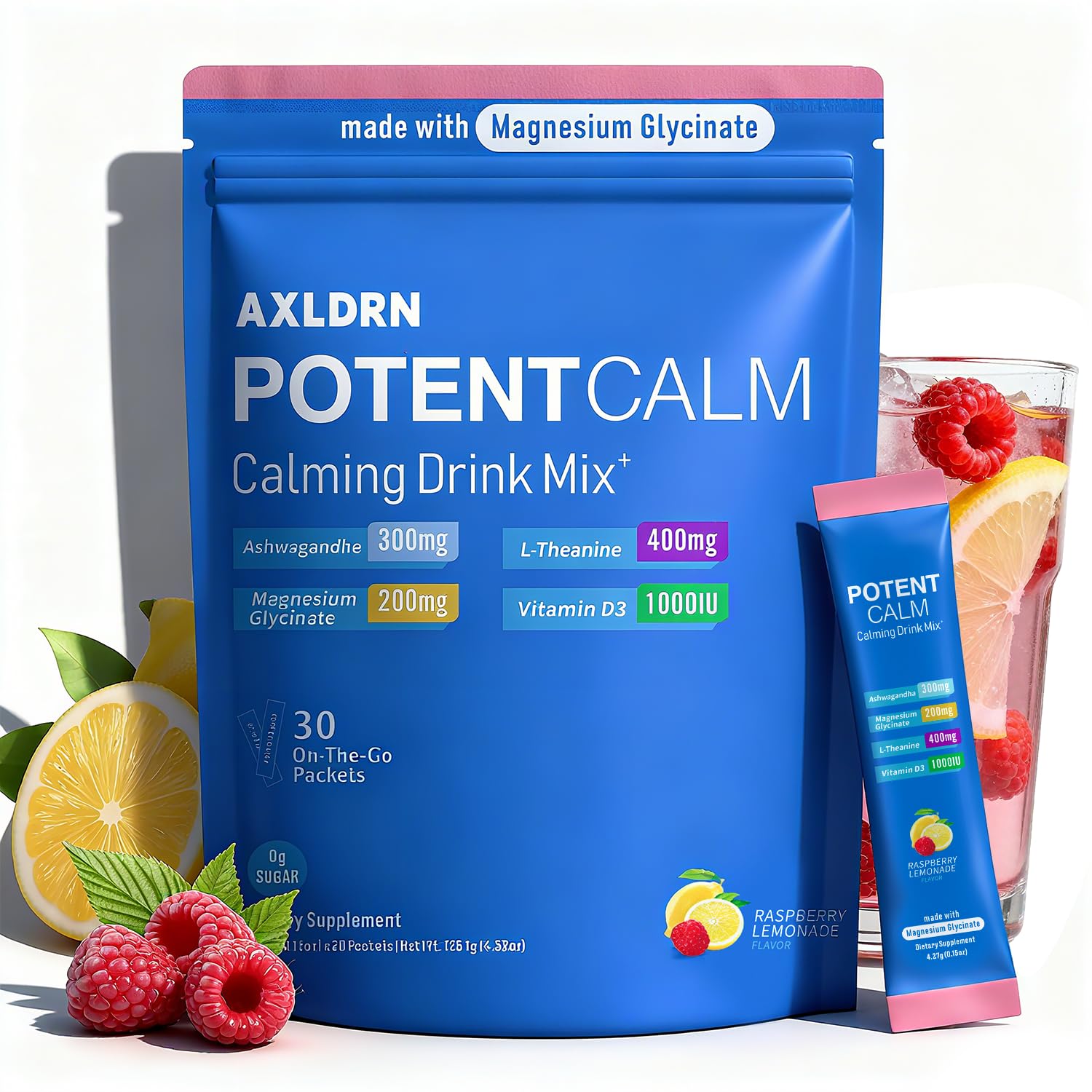 Travel-friendly PotentCalm packaging shown for on-the-go use.