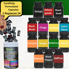 AyBet Shilajit Gold Gummies fulvic acid label highlights minerals.