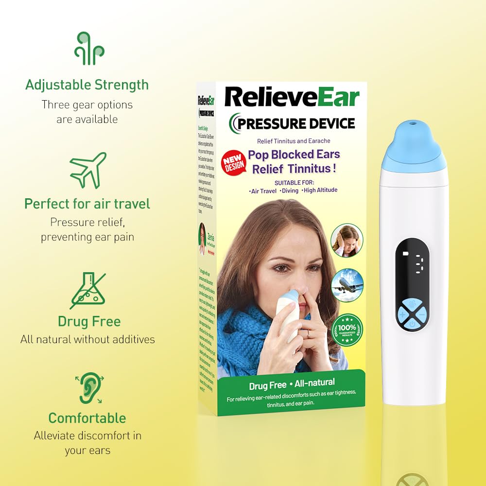 AYHDRN Eustachian Ear Pressure Balancer with rechargeable battery for reliable use anywhere.