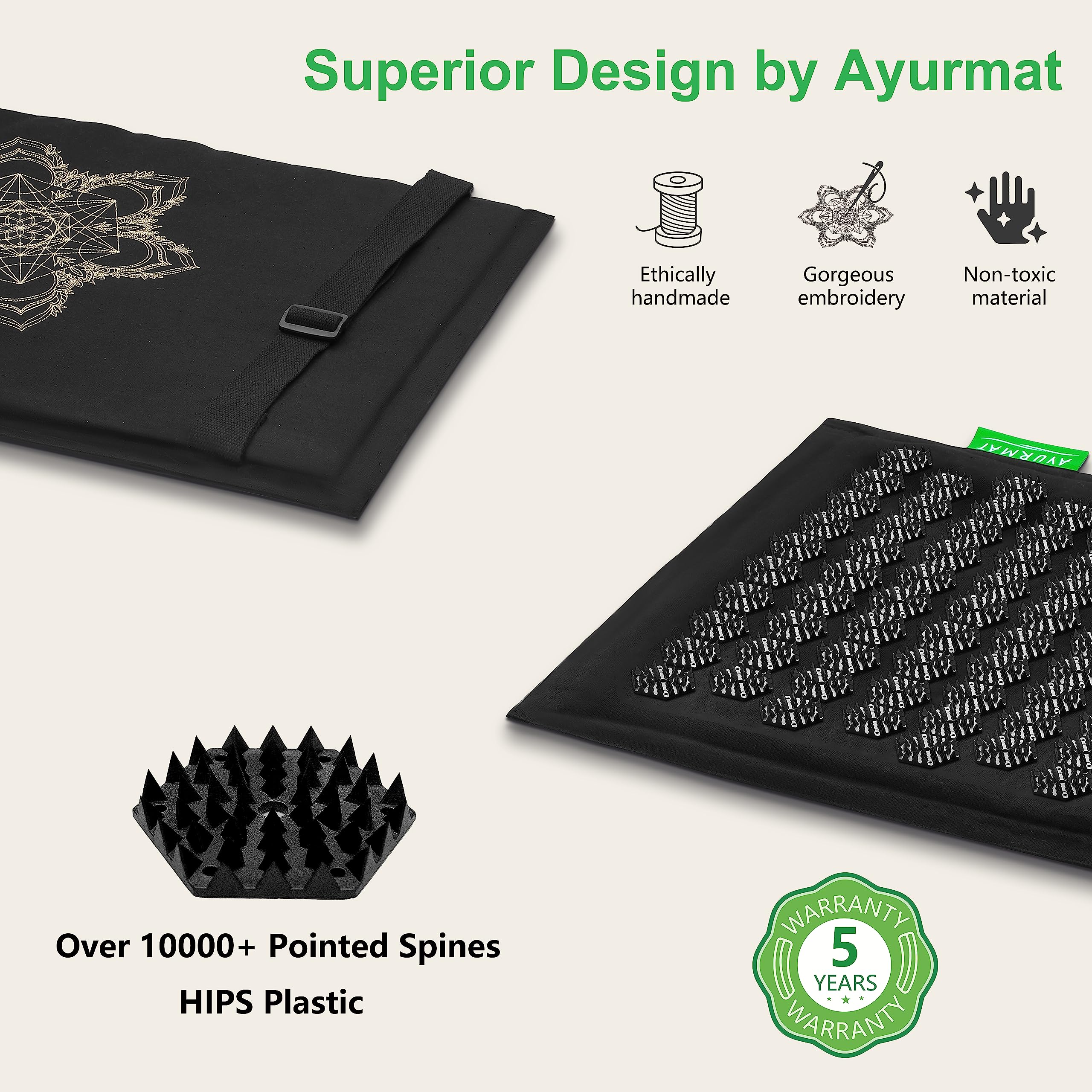 AyurMat adjustable cotton straps enable easy travel and setup