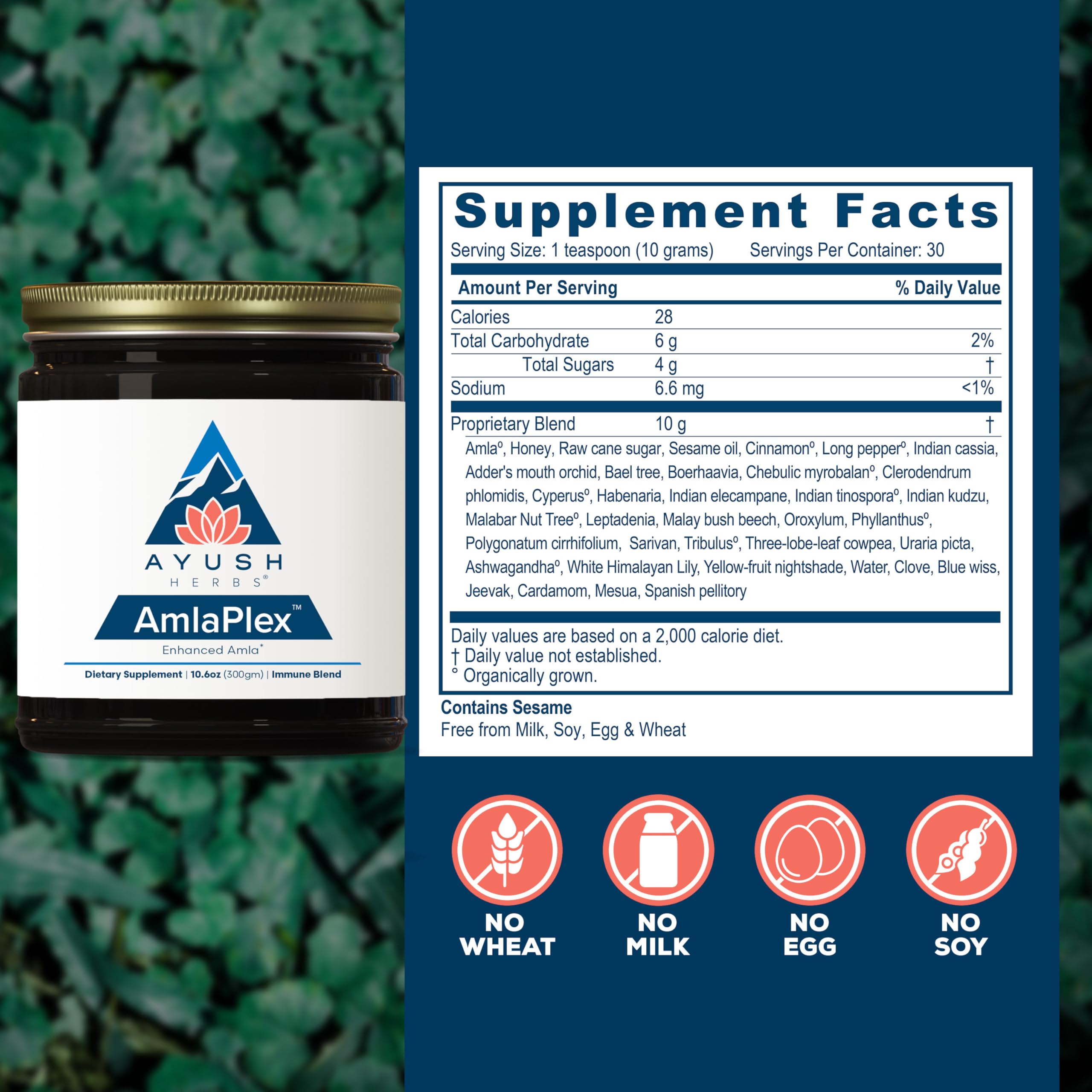 Ayush Herbs AmlaPlex honey amber glaze showcasing natural energy