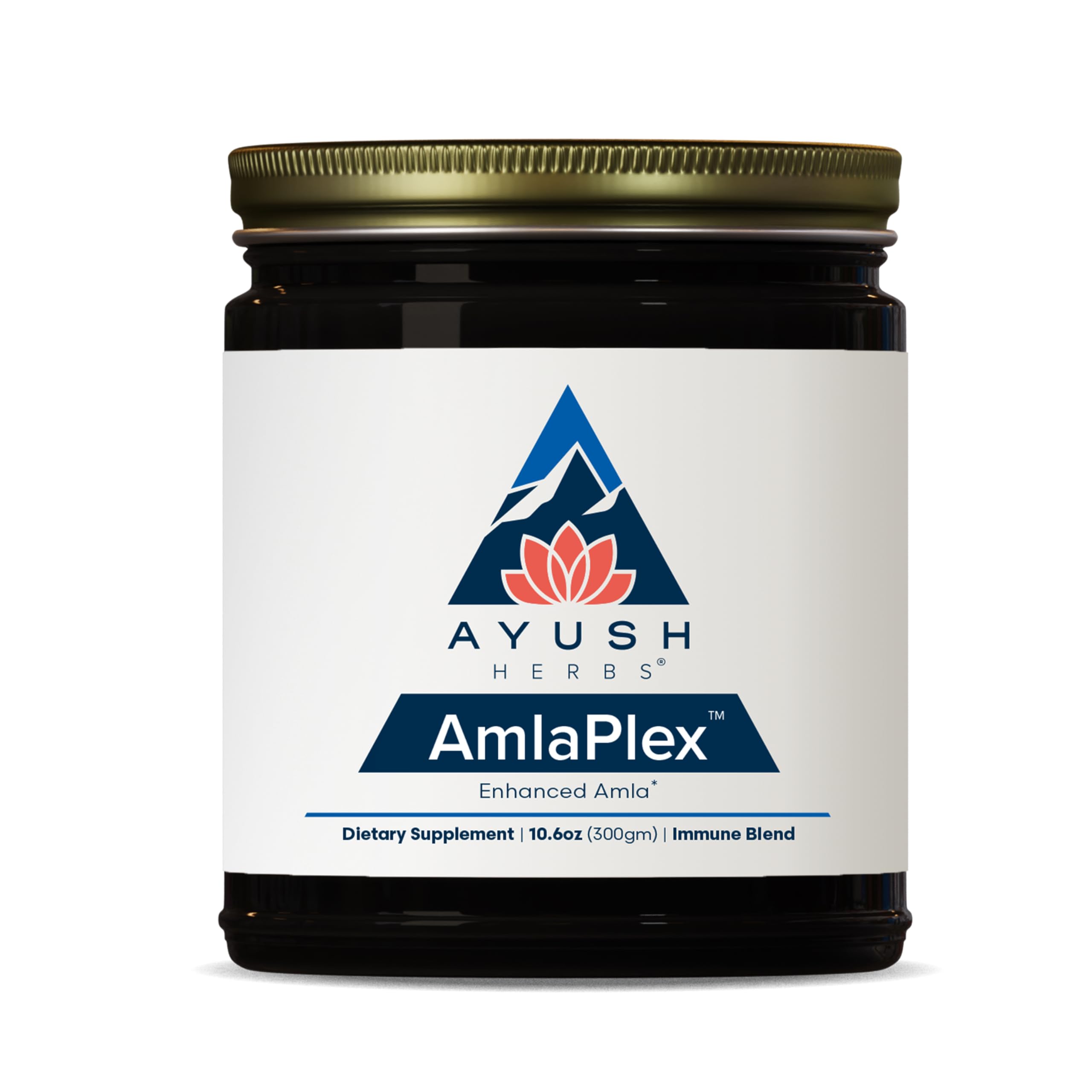 Ayush Herbs AmlaPlex jar closeup highlighting a rich amla jam for daily wellness