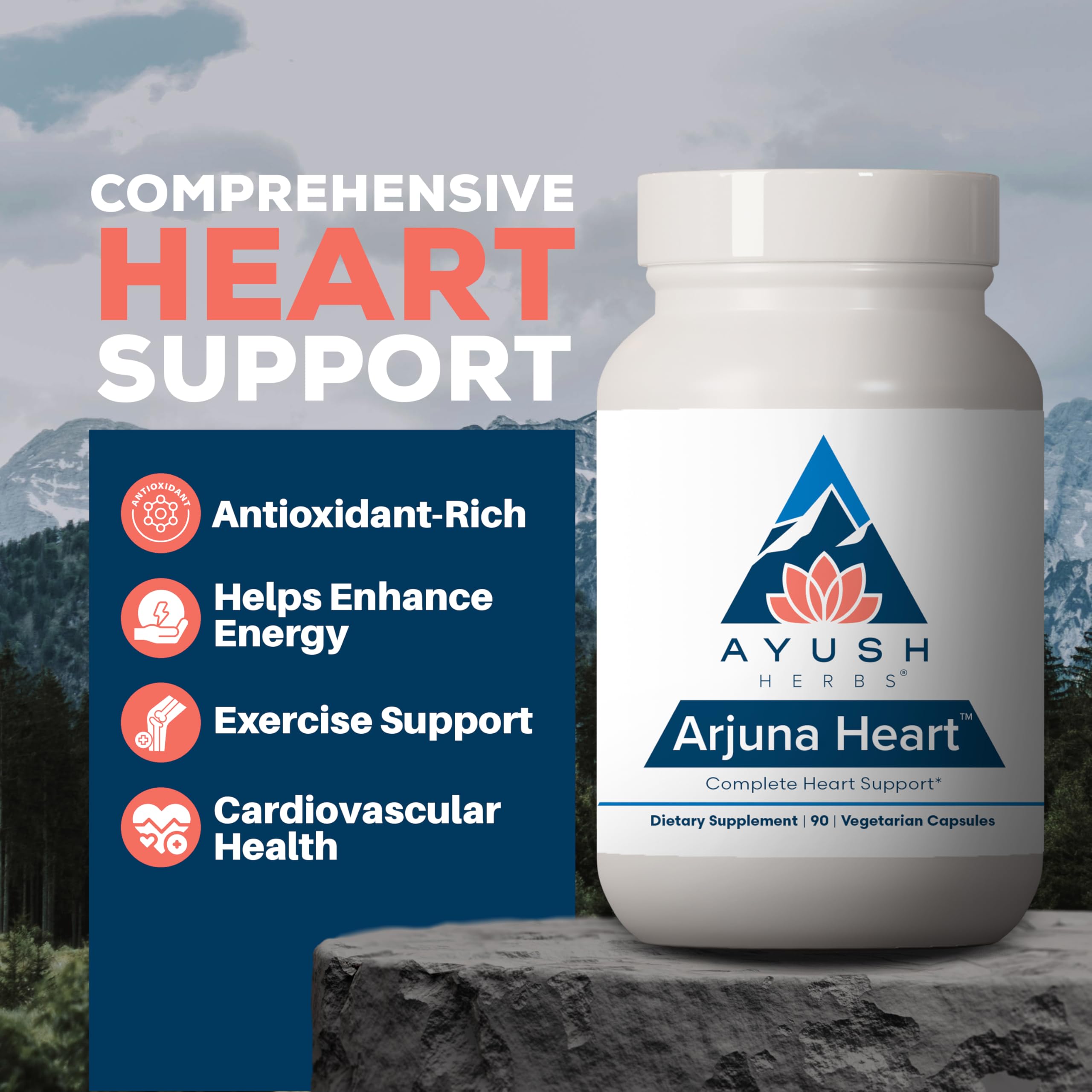 Arjuna Heart caplet close-up highlighting capsule for cardiovascular nourishment.