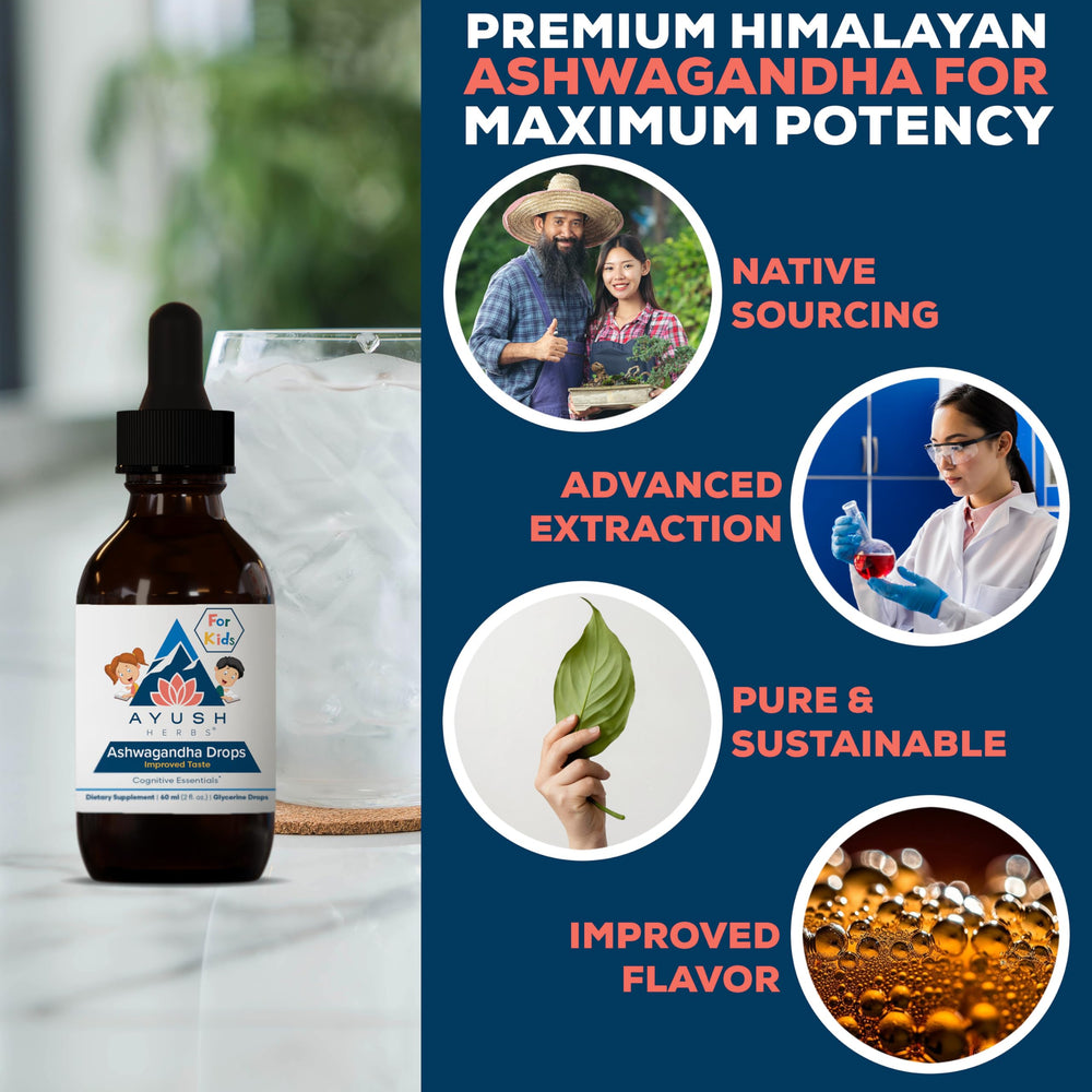 Ayush Herbs organic ashwagandha leaves highlight purity and potency