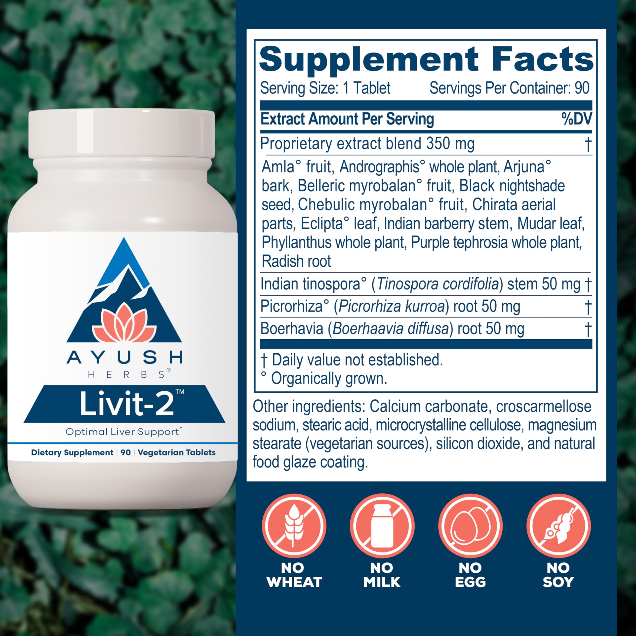 Ayush Herbs Livit-2 arjuna bark and picrorhiza blend for holistic liver and vitality support.